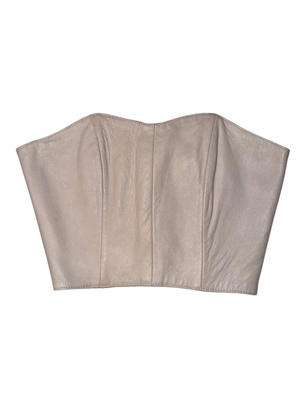 Erez Lille Rubin Women’s Size 4 White Leather Corset Top Vintage